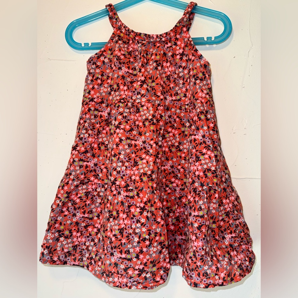 BABY GAP MULTI FLORAL ORANGE 100% COTTON SUNDRESS GIRLS SZ 3T